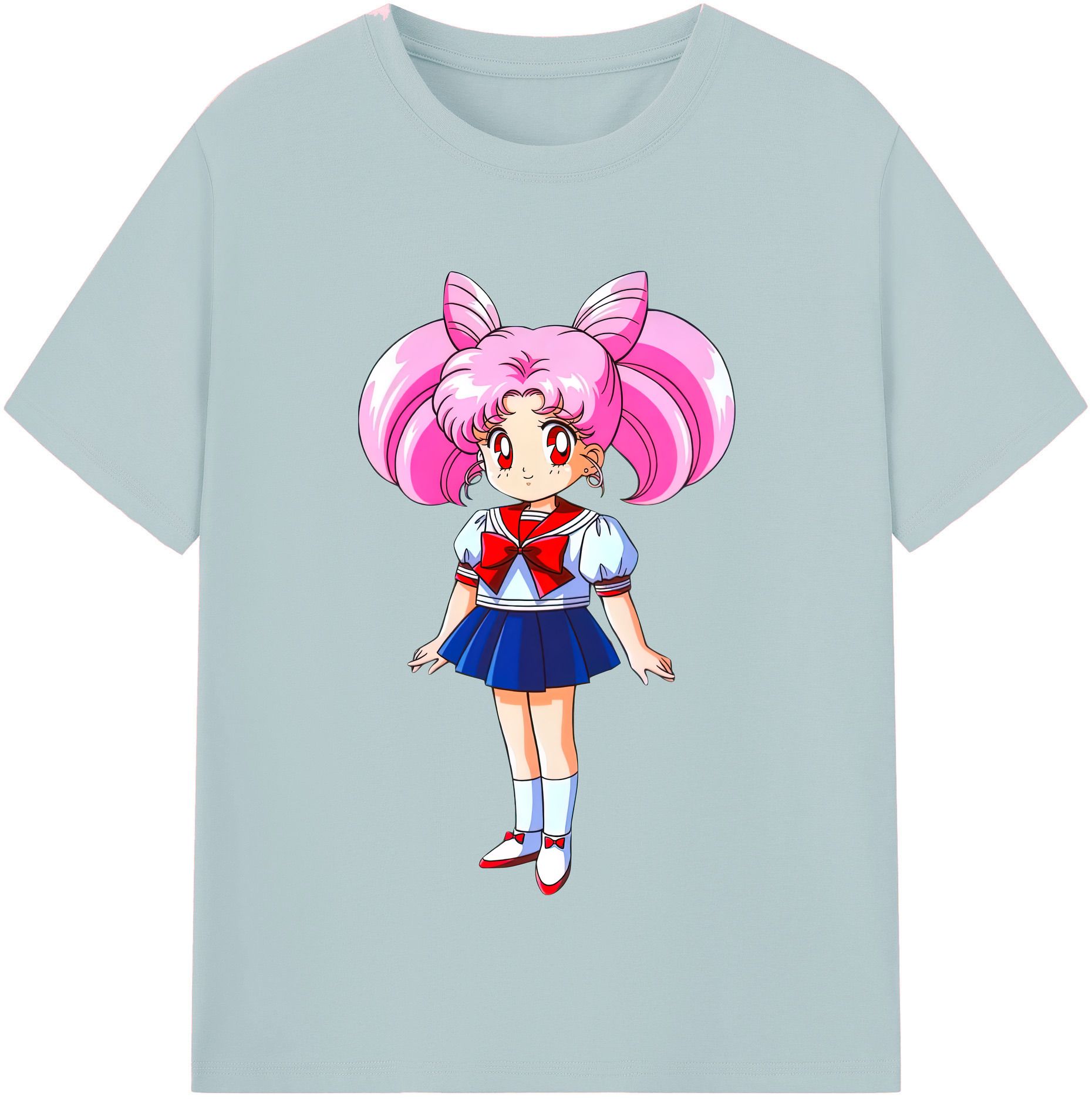 （画像用） 美少女戦士セーラームーン ちびうさ Sailor Moon Chibiusa Tsukino Usagi Small Lady Serenity 綿100％半袖Tシャツ（フロントプリント）